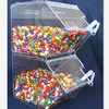 Wholesale stackable acrylic candy display case display rack supermarket used large clear acrylic candy bin box with scoop