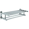 Hotel Bathroom Polished Wall Mounted Double Layer Stainless Steel SUS304 Towel Holder/Towel Rack