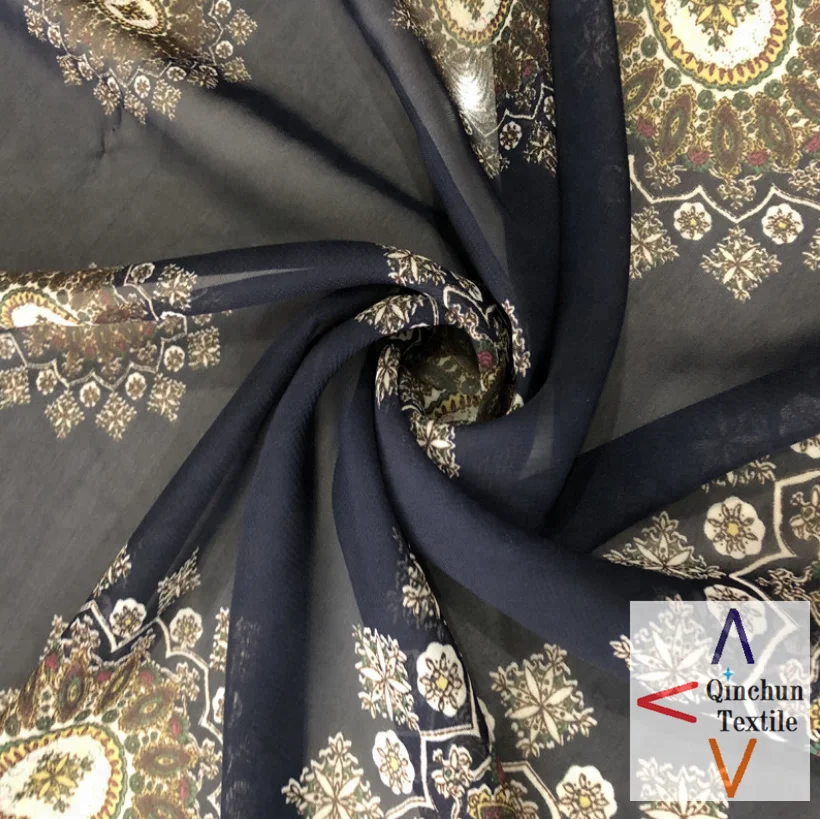 100 polyester printed dubai high multi ciffon fabric for hijab