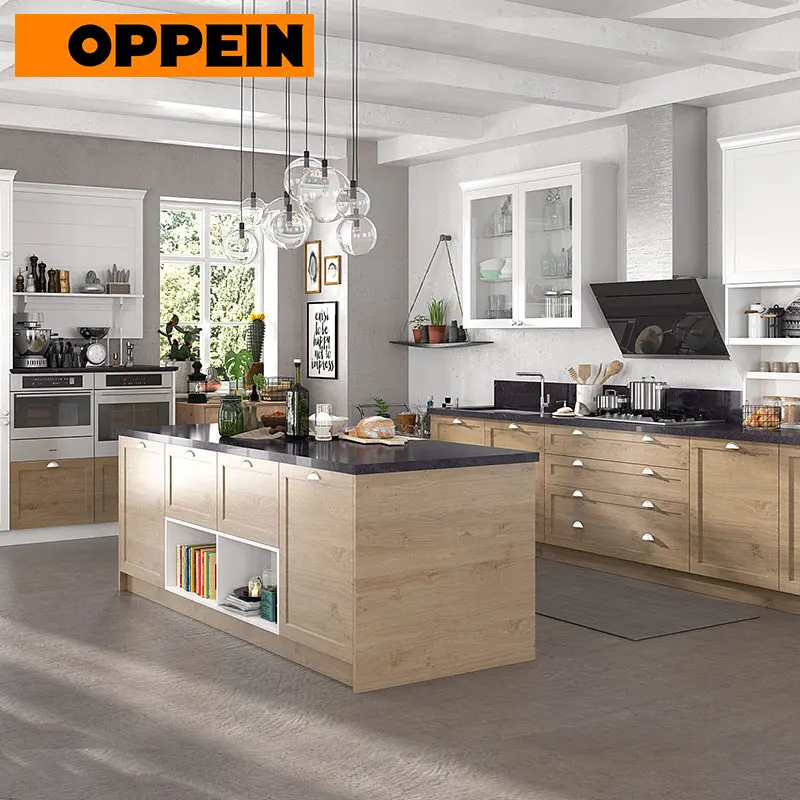 Oppein Modern All Island Design Pvc Wood Kitchen Cabinets Buy