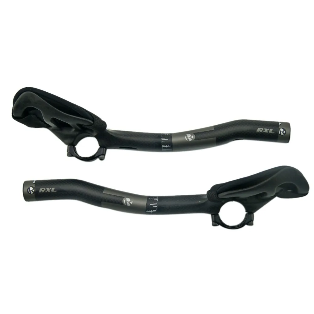 RXL SL Bicycle Carbon aero Bars TT Bar Ends Bicycle Handlebars Extenders Bicycle 3K Matte Gray 340mm Triathlon Bicycle Extender (5)