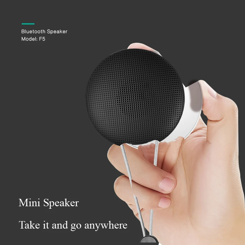 Factory Price F5 Round Mini BT5.0 Bluetooth Speaker Bass With Handsfree Wireless Portable Bluetooth Speaker - ANKUX.COM