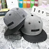Custom leather patch logo flat brim cap high quality hip hop snapback hat wholesale