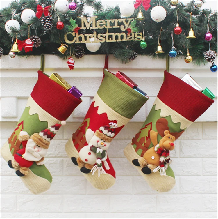wholesale christmas decoration christmas stocking for kid gifts