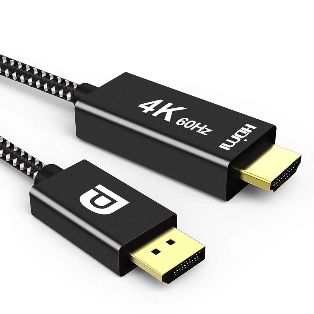DisplayPort to HDMI Cable 6.6 Feet HDMI to DisplayPort Cable Nylon Braided DP to HDMI Cable for HDTV, Monitor, Projector - ANKUX.COM