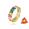 multi color cz jewelry baguette cubic zirconia rings for summer