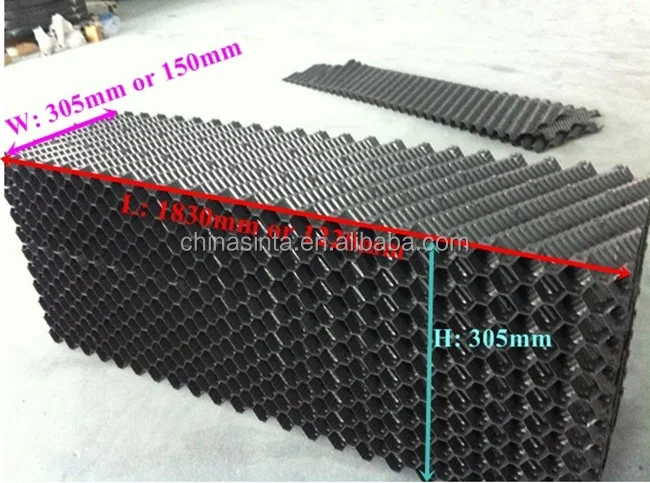 305mm*1830mm Cross flow cooling tower fill/PVC filler for cooling tower