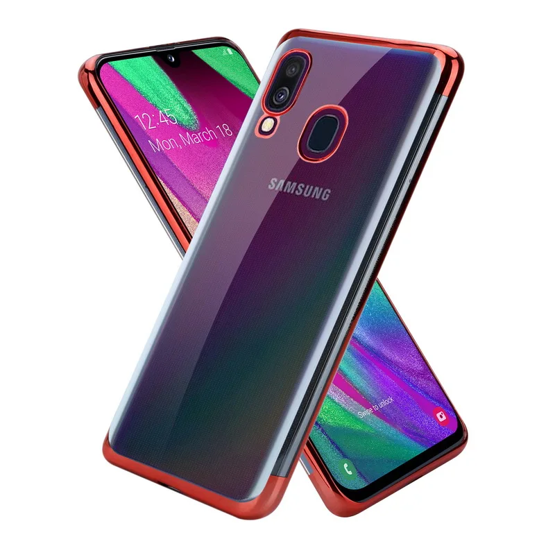 Ultra Slim Fit Protective Electroplated Soft TPU Silicone Clear Phone Case For Samsung Galaxy A40, Blue;red;gold;rose gold;black. silver
Ultra Slim Fit Protective Electroplated Soft TPU Silicone Clear Phone Case For Samsung Galaxy A40, Blue;red;gold;rose gold;black. silver