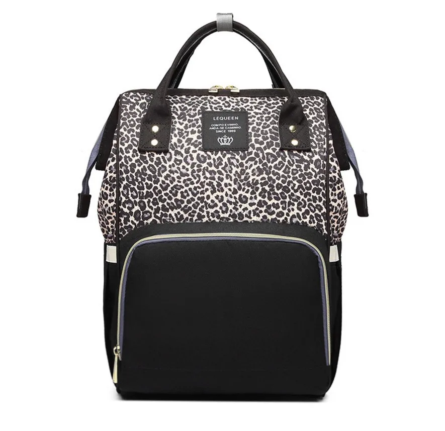 Leopard print new design diaper backpack bag outdoor large capacity baby diaper bag, White / brown
Leopard print new design diaper backpack bag outdoor large capacity baby diaper bag, White / brown