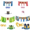 Boys and girls birthday flag crown set gradient children's table and chair skirt party decoration