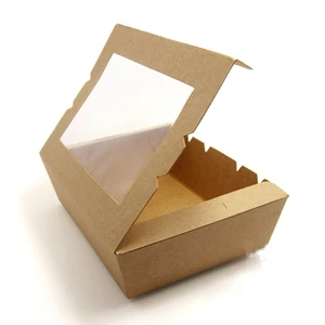 factory price wholesale custom disposable kraft paper lunch box
