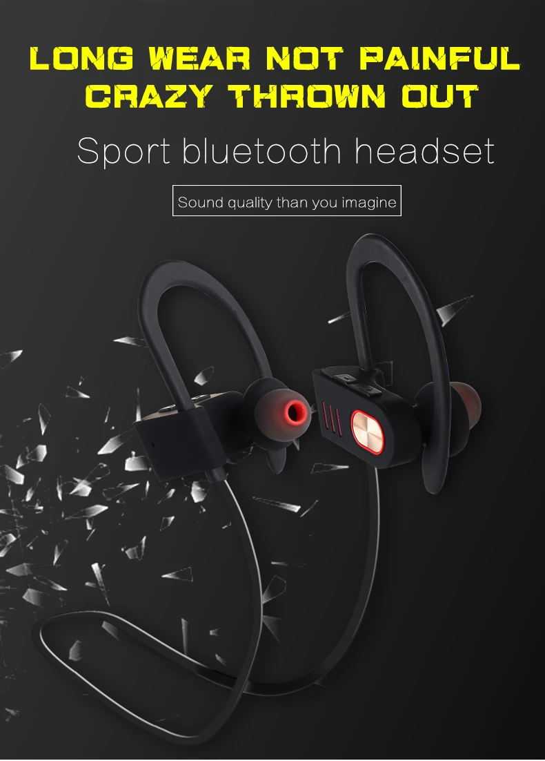 Sweatproof noise cancelling BT 4.1 sports wireless BT earphone stereo earbud headset headphone - ANKUX.COM