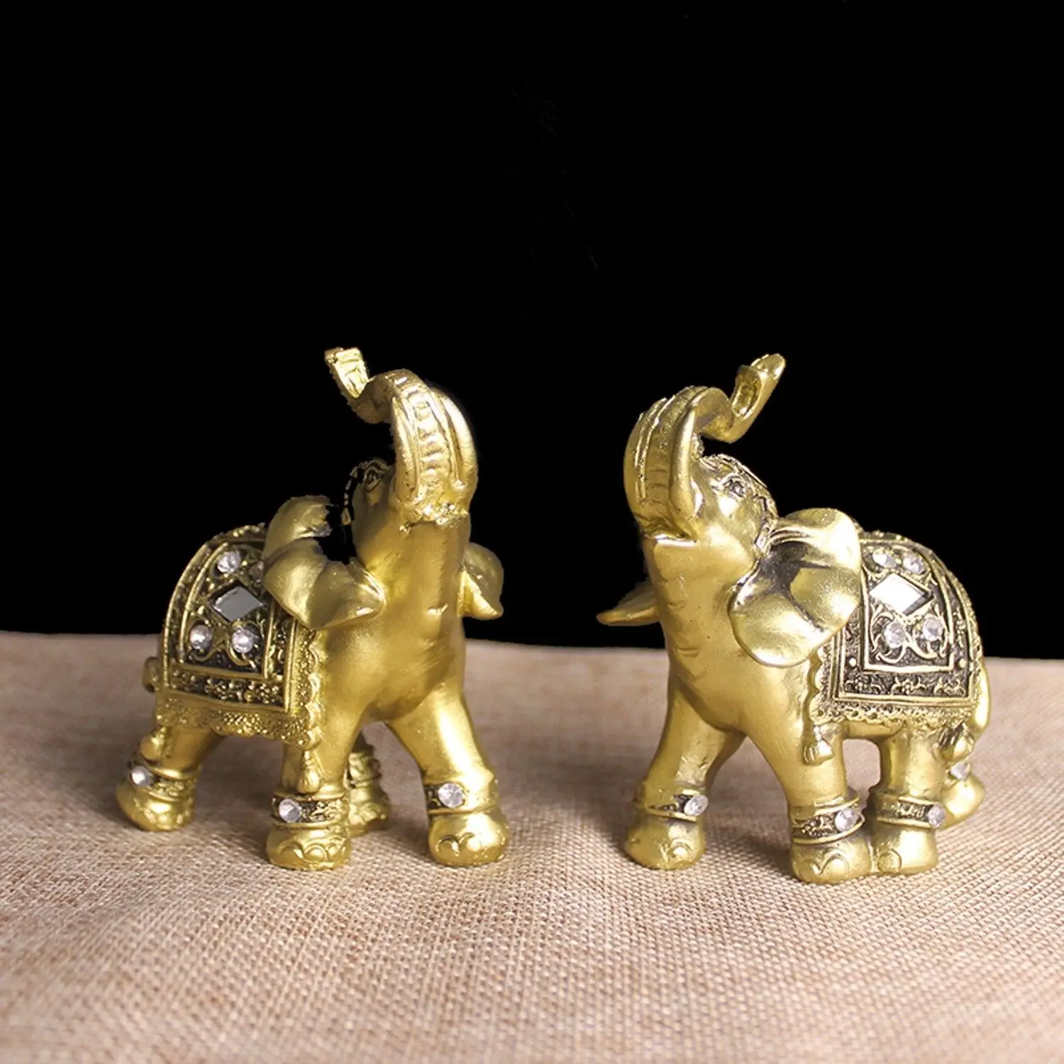 golden elephant figurines statue decorative figurines resin