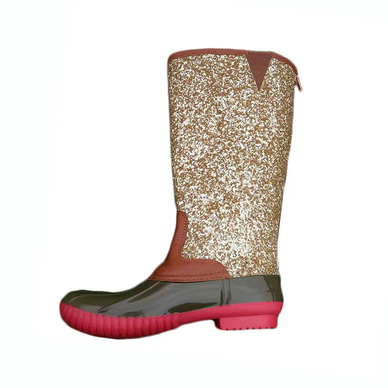 tall glitter duck boots