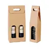 Free Design!!Custom Logo Printing Corrugated Cardboard 2 Pack Carrier Bag Paper Packaging Wine Box