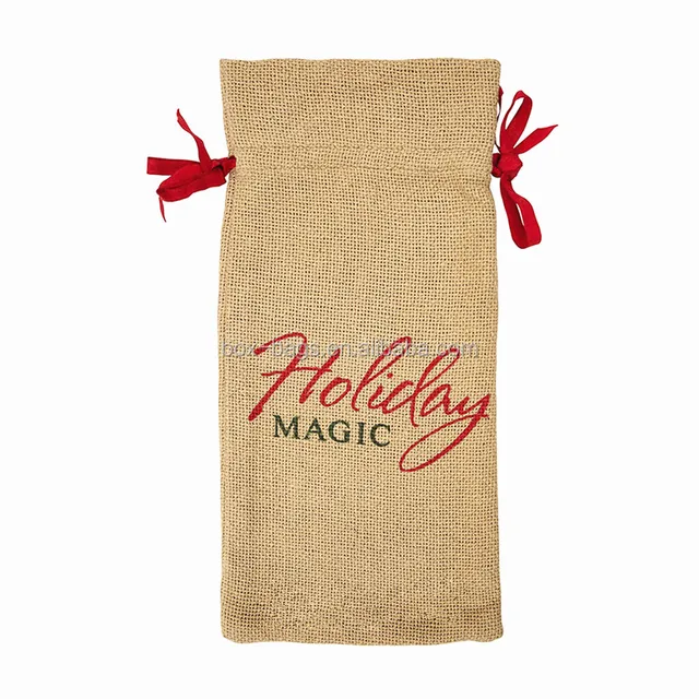 christmas gift packing bag, gunny/burlap/jute bag, drawstring