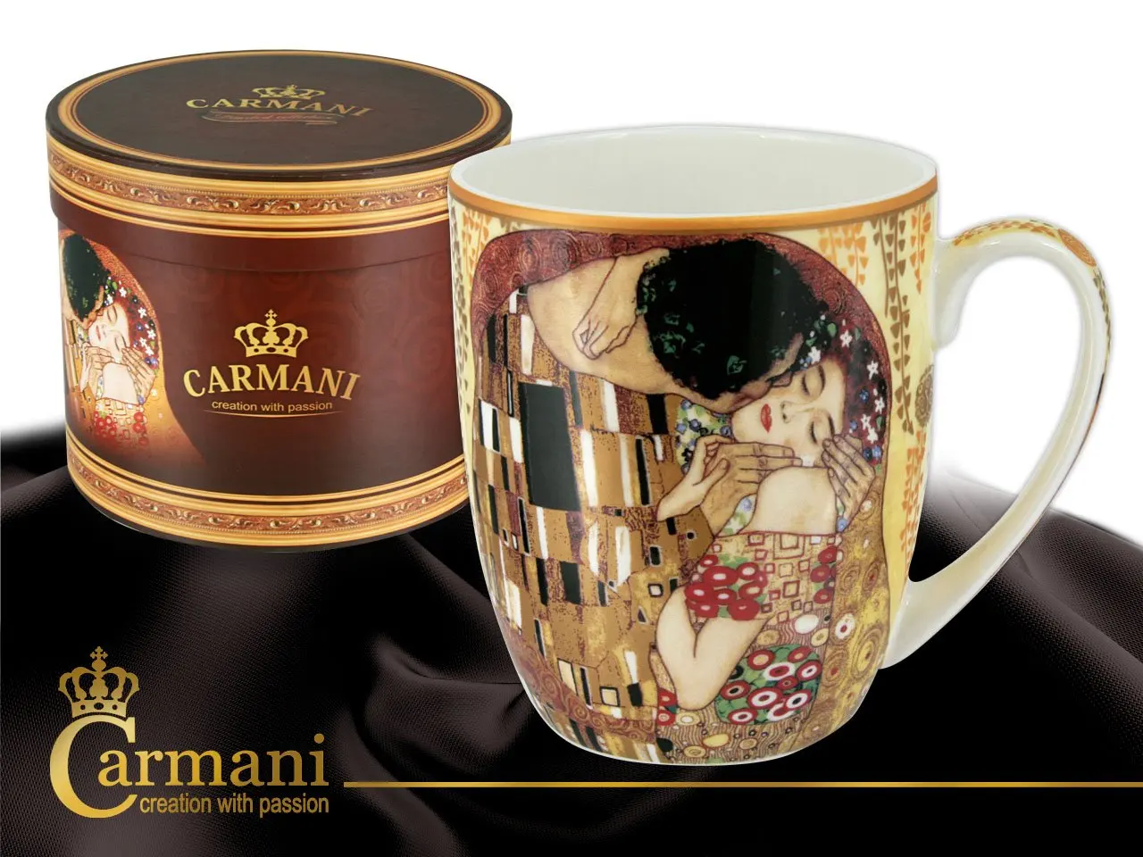 painters tea cup or mug, famous by gustav klimt porcelain
