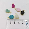 Natural quartz druzy bezel pendant color Drop Shape agate crystal Pendant Gem stone pendant Beads Jewelry findings
