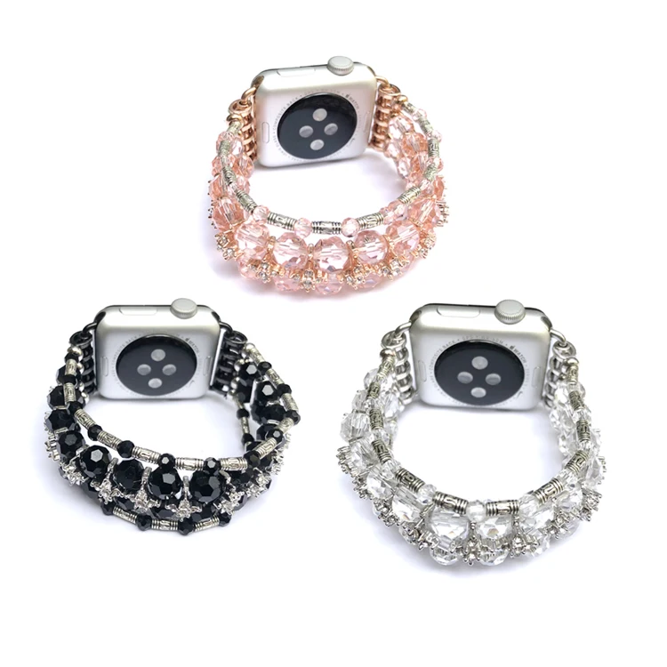Wholesales Price DIY Handmade Beads Watch Band Ladies Crystal Elastic Gemstone Charm Wrist Bracelets For Iwatch Series 1-6
Wholesales Price DIY Handmade Beads Watch Band Ladies Crystal Elastic Gemstone Charm Wrist Bracelets For Iwatch Series 1-6