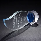 Custom high quality engraving sailboat trophy crystal blank