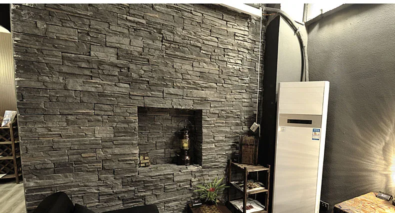 White Stacked Slate Artificial Culture Wall Stone