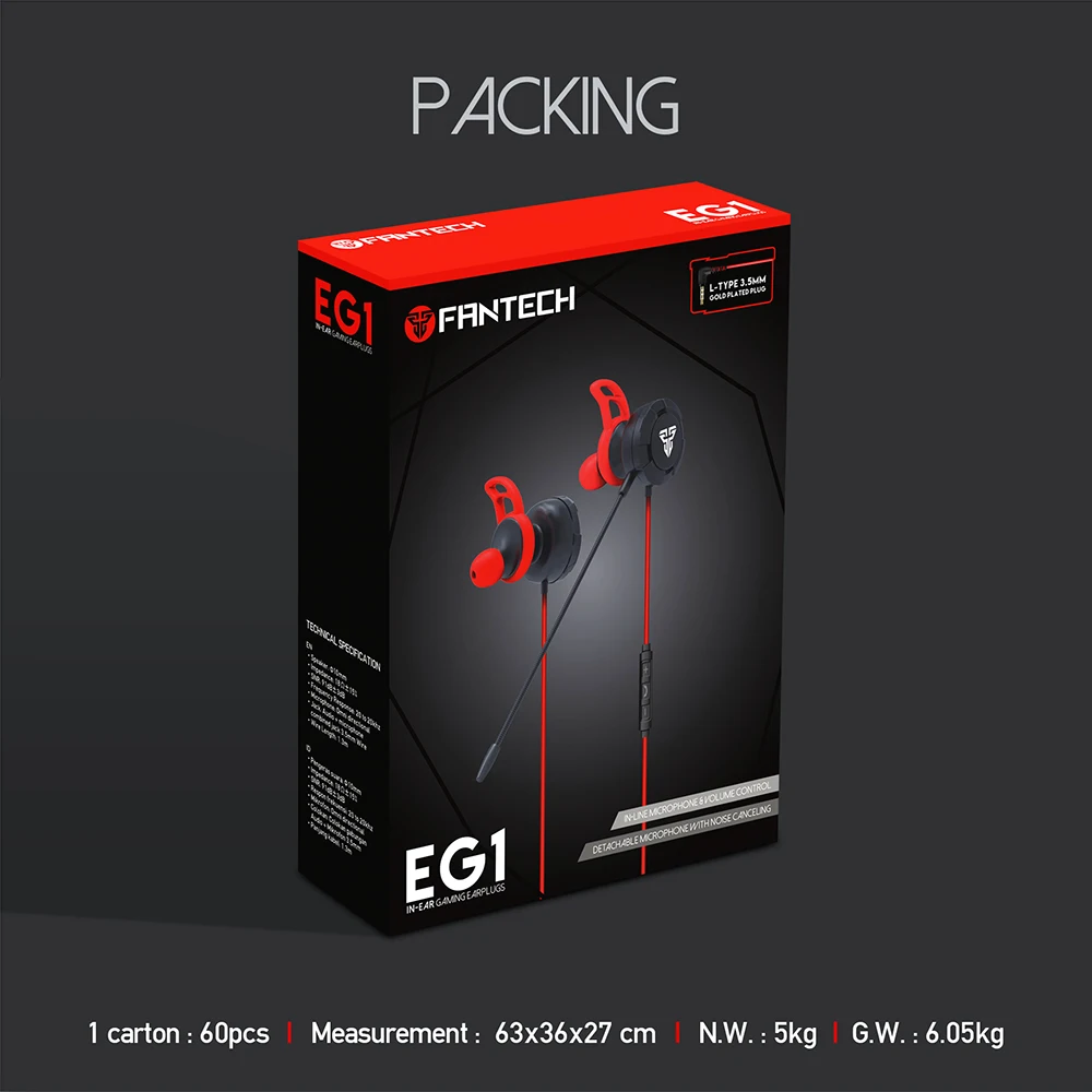 Fantech EG1 Amazon Hot Sale Driver Software Available In Ear High Quality Gaming Headset With Mic - ANKUX.COM
