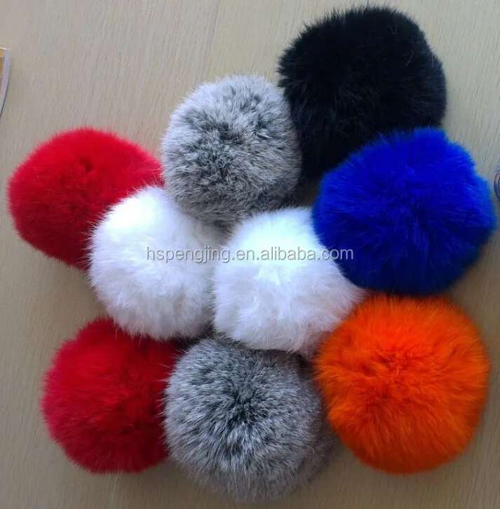 多色とかわいい100％手作りの本物のウサギ毛皮のポンポン仕入れ・メーカー・工場