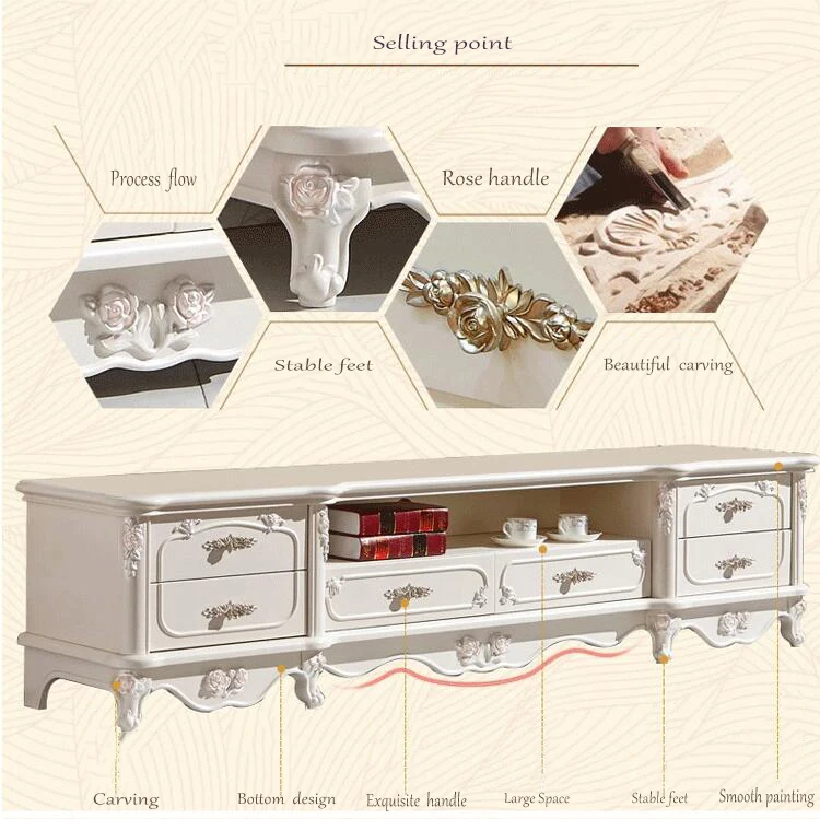 Antique High Living Room Wooden furniture lcd TV Stand pfy10022