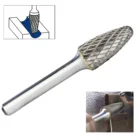 YG8 Tungsten Carbide Burr Tree Radius End Shape Double Cut Rotary File 12mm Cutter dia with 6mm Shank dia For Metal Tool