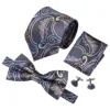 Paisley Tie Set Woven Silk Bowties and Handkerchief For Men Necktie Making Machine