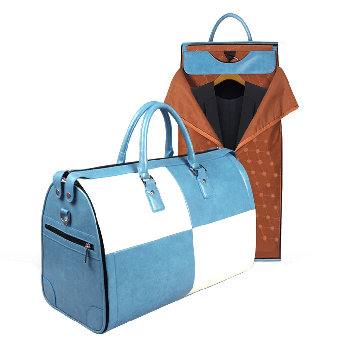 Fold Garments Bag With Rack,Hanging Suit Apparel Contrast Handbag Cover