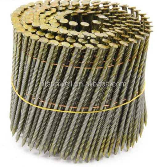 hot sale 15 degree coating coil nails wire welded wooden pallet