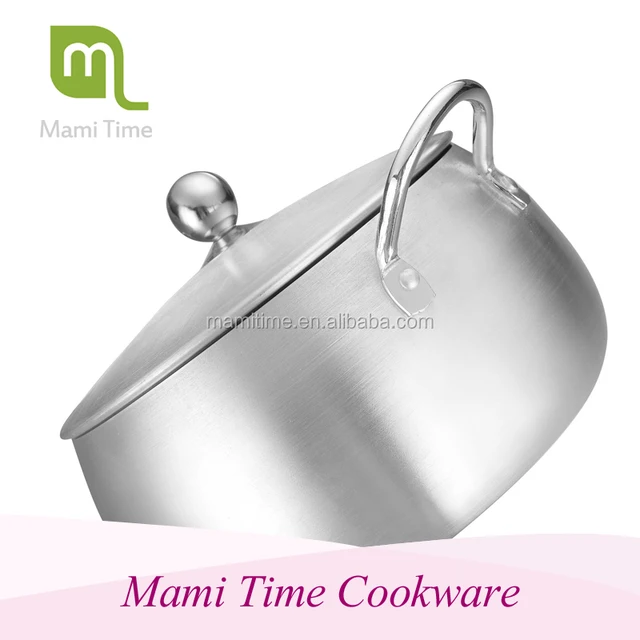 mami time 5pcs aluminum satin finish belly shape cooking pot