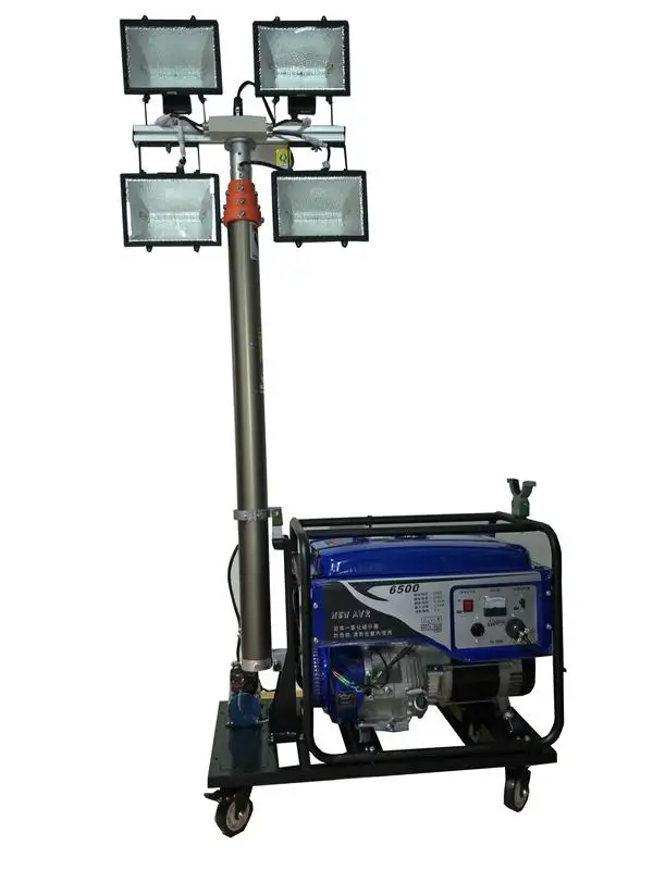 4m height gasoline generator portable led telescopic light tower