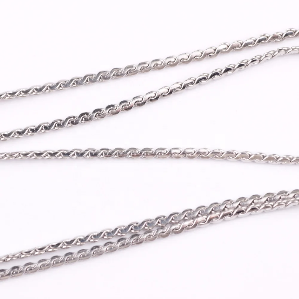 Necklace Steel high polishing 2.1mm width thin double S chain for jewelry making, Raw,gold,silver,etc
Necklace Steel high polishing 2.1mm width thin double S chain for jewelry making, Raw,gold,silver,etc