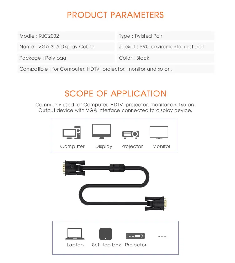 oxygen free copper price free copper 20 meters 15 pin vga 3 6 cable - ANKUX.COM