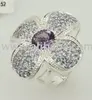 925 Sterling Silver Ring Studded With Genuine Gemstones