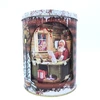 christmas music carousel tin can gift box rotate carillon tin box