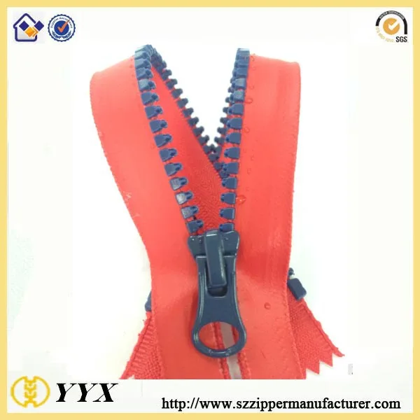 plastic resin coating color zipper