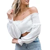 Wholesale High Quality Summer Fashion New Listing Women Sexy Off The Shoulder Crop Top