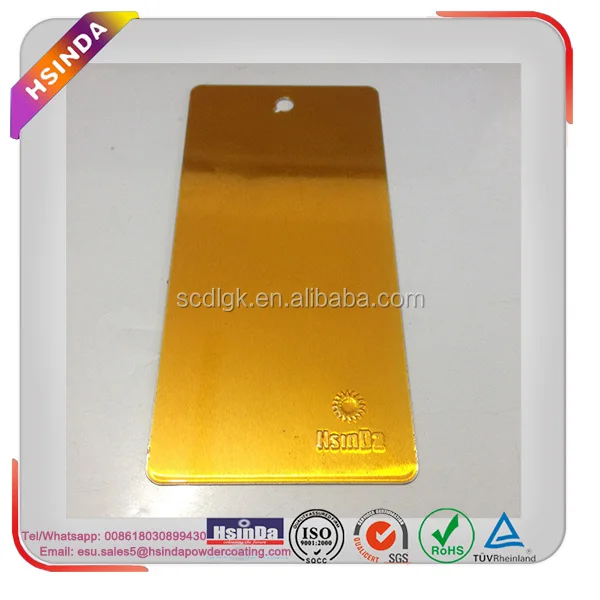 reflective mirror effect candy gold yellow powder coating for
