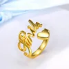 Custom stainless steel finger name ring for men women