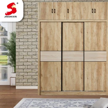 Wooden Melamine Pvc Mdf 3 Door Wardrobe With Shelf And Hanger For