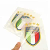 Iron on Custom Private Logo Gold Metallic Printing 3D Embossed TPU Labels Patches for Sports Wear