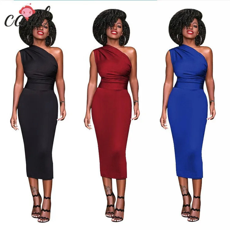 Beveled shoulders sleeveless mid-length dress african women evening dress for fat women, As picture
Beveled shoulders sleeveless mid-length dress african women evening dress for fat women, As picture