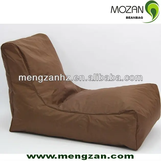 brown polyester beanbag lounge sofa,lazy long beanbag sofa