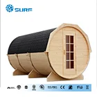 2017 Newest barrel shape outdoor wood sauna room for 10 person