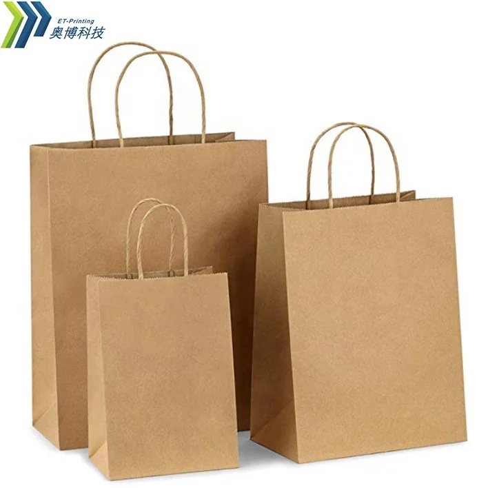 wholesale kraft paper shopping bag custom print