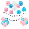 New Paper Lantern Tissue Pom Poms Boy Or Girl Balloon Gender Reveal Party Supplies For Decoration