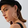 Kaimei Europe and America minimal jewelry fashion geometric big square stud hoop gold earrings for women xmas gifts